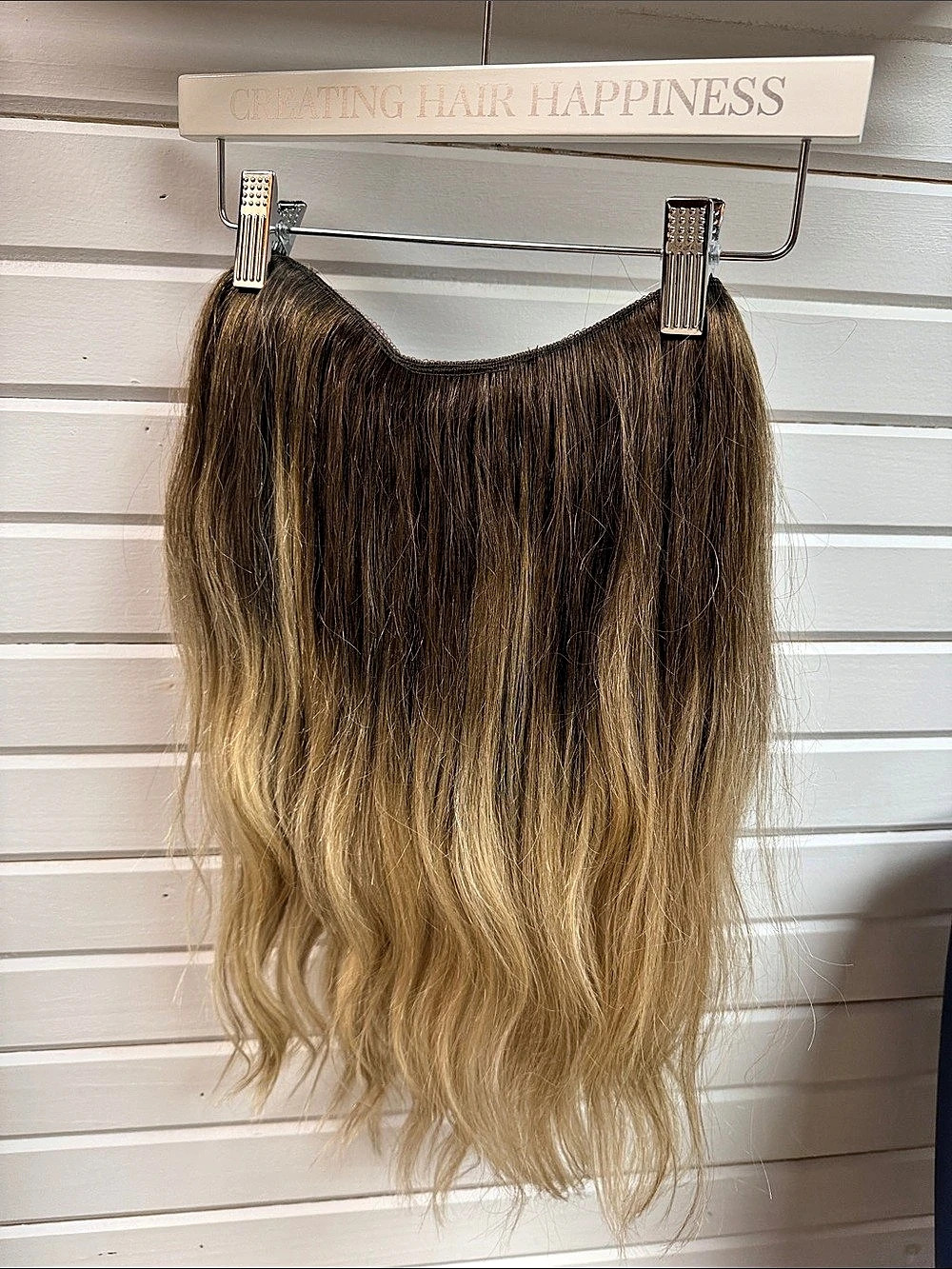 HALOCOUTURE Sample #B116 Halo Hair Extension Brown Blonde Like New 18”